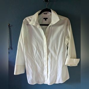 Talbot's Sz. 14 Wrinkle Resistant White Shirt 3/4 Sleeve